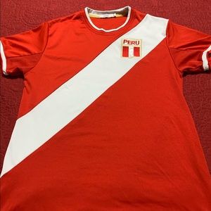 Peru Athlex Pullover Athletic Jersey Size L. Patch edges are frayed.Inspect pics